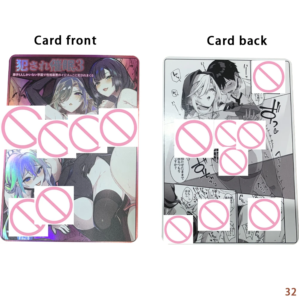 Tarjetas de colección de Anime Sexy desnudo, Color refractivo, Flash, conejito, chica, glúteos grandes, pechos anchos, tarjeta desnuda, regalos de