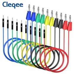 P1530 P1532 10PC Jumper Wires Male to 4mm Stackable Banana Plug Silicone Dupont Cable Electronic DIY Kit for Arduino Breadboard