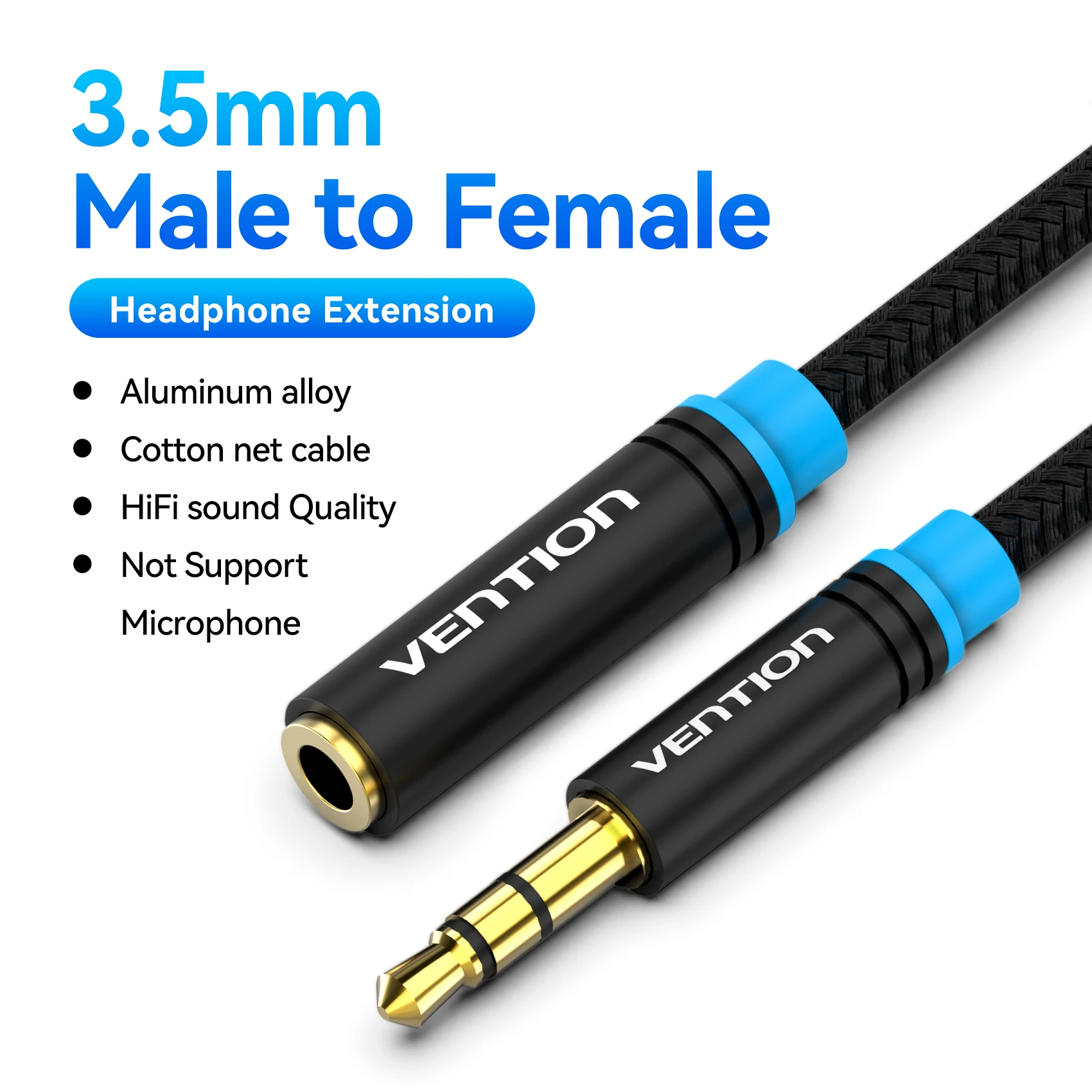 Ventie Jack 3,5 mm audio-verlengkabel voor laptop PC TV Huawei Xiaomi Stereo 3,5 mm Jack Aux hoofdtelefoon luidsprekerkabel Extra