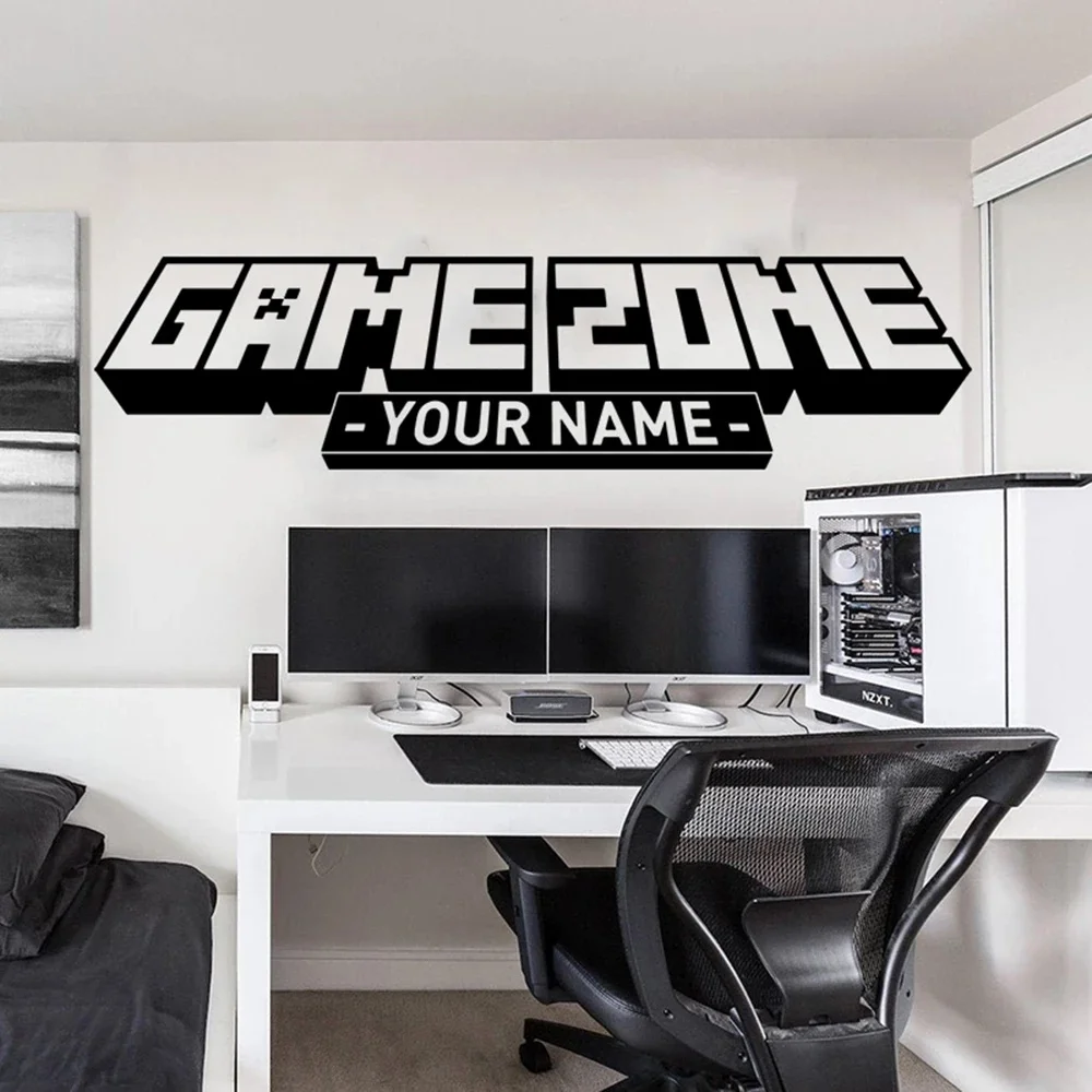 

Personalized Name Game Zone Wall Decal Playroom Custom Video Gaming Gamer Xbox Ps Wall Sticker Gameroom Teen Vinyl Home Decor