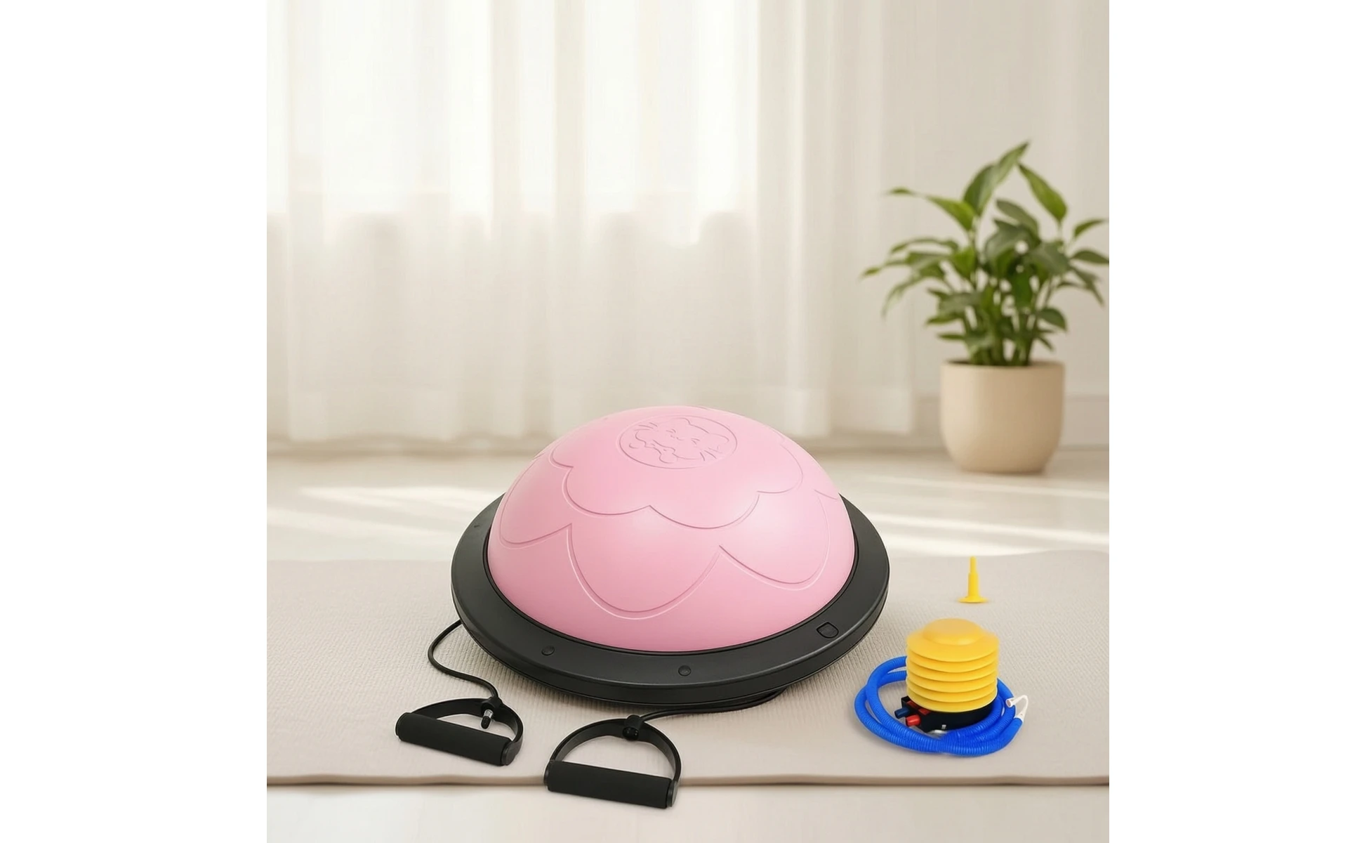 Balance Dome Coach Anti-Slip Half Balance Ball with Resistance Band Half Exercise Ball Sturdy Easy to Clean for Home Gym