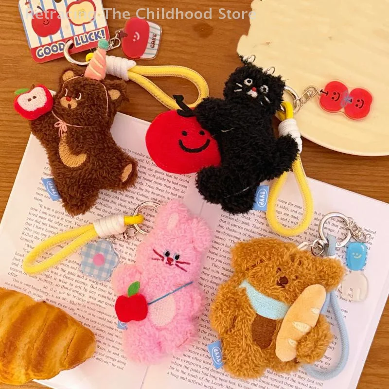 Uroczy Pluszowy Miś Kot Królik Zawieszka Brelok Kreskówka Kreatywne Zwierzęta Ozdoby do Torby Akcesoria Prezenty dla Dziewczyn