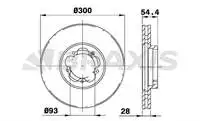 Store code: AD0196 inside brake disc mirror TRANSIT V347 tdci/2.4TDCI/2.4TDCI/3.2TDCI 06/A.: (300 × 28)