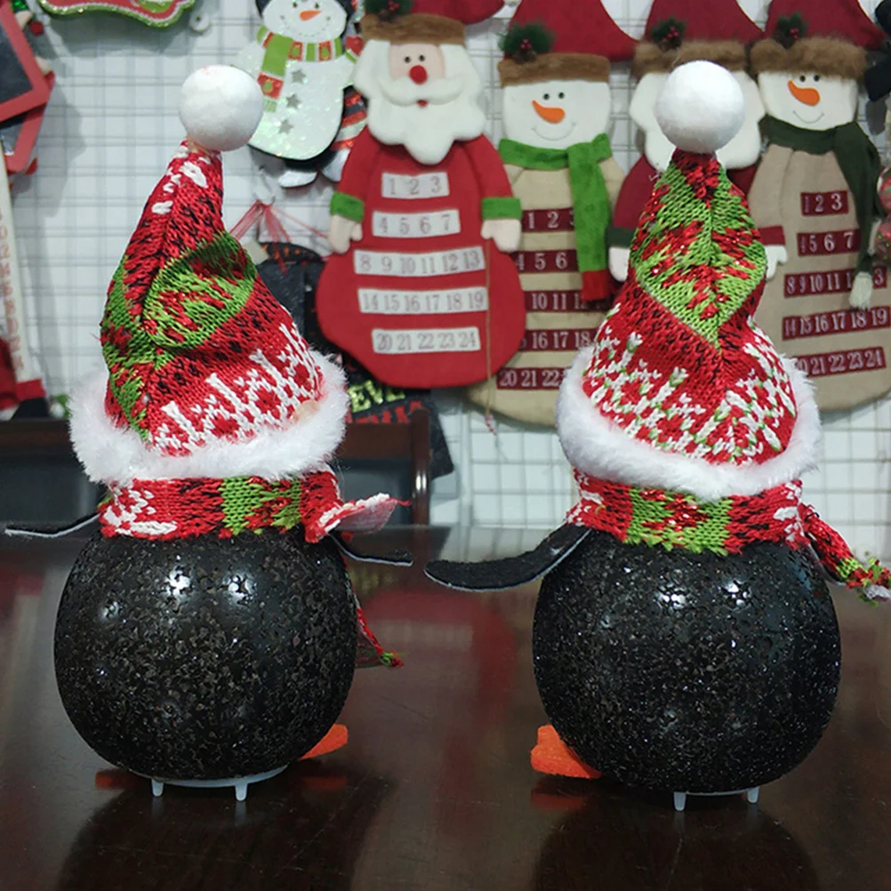 

3Pcs Christmas LED Glowing Penguin Night Light Soft Colorful Desktop Crystal Lamp for Home Bedroom Decoration Festival Gift