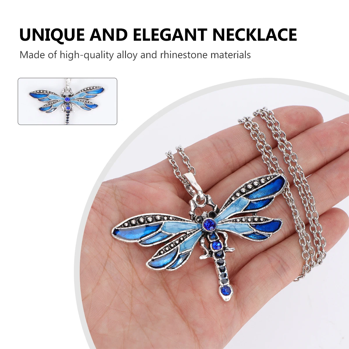

Sweater Chain Dragonfly Necklace Women Pendant Fashion Rhinestone Jeweley Necklaces Metal