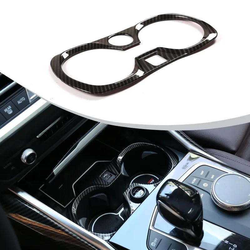 سيارة مركز وحدة التحكم كأس الماء حامل الإطار الديكور غطاء الكسوة لسيارات BMW 3 سلسلة G20 320d 320i 330d 330i 318i 325Li 2020-2022