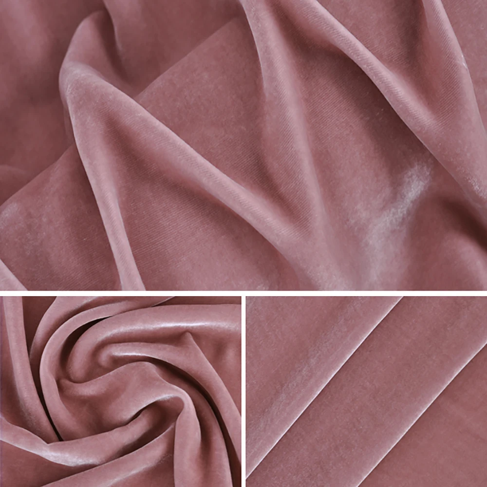 High Quality Mulberry Silk Velvet Fabric 40 momme 140cm Width 55