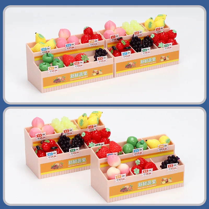 

Simulation children play house toys fruit shelf miniature doll house scene props small ornaments