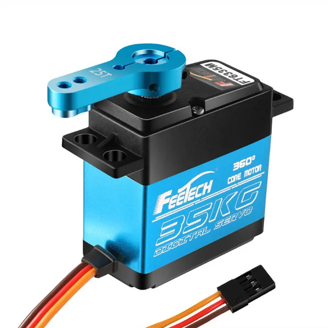 FEETECH FT6335M 대형 각도 PWM 35kg cm 멀티 턴 서보 비연속 회전 0-360도 제어 가능 자동차 로봇 장난감 기어