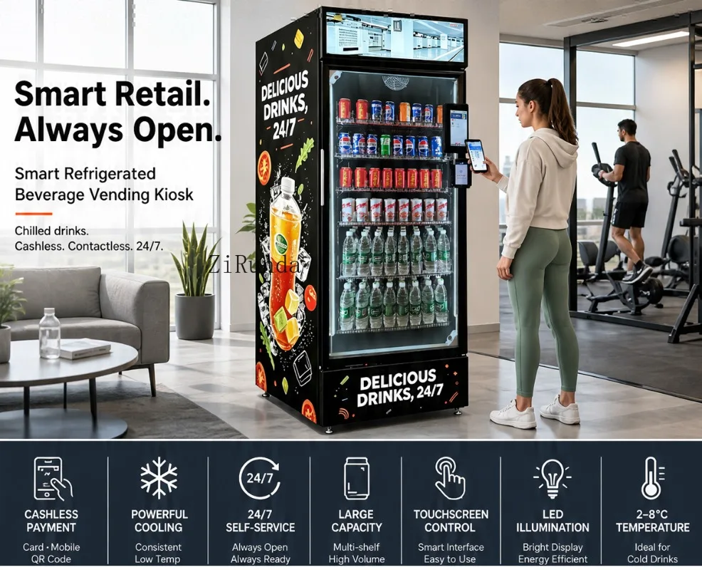 Máquinas de venda automática de lanches e bebidas com câmeras de inteligência artificial e sistemas de pagamento
