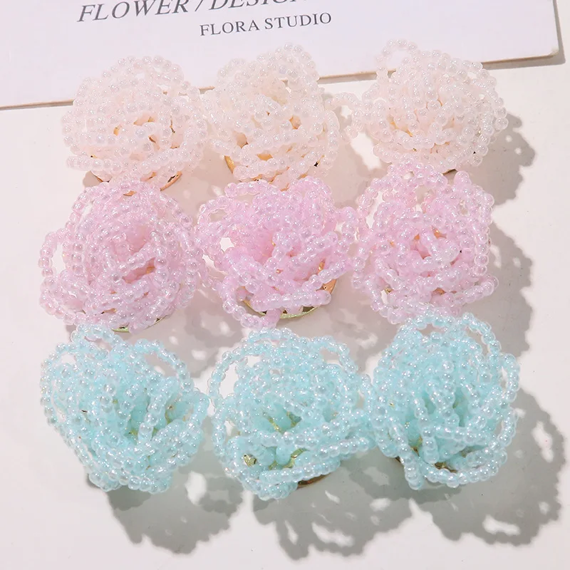 Shoe Charm 1 Piece Premium Beaded Rose Flower Cluster DIY Youthful Spring for Jelly Shoes Clogs Crystal Korean Princess