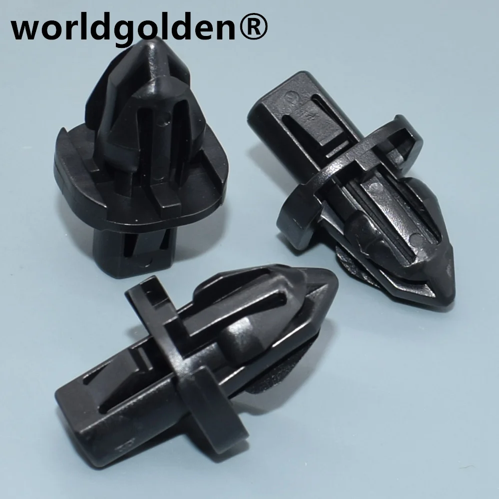 Worldgolden, 100 шт., автомобильные крепежи, черный зажим бампера POM для Acura #90661-ST7-003(90661ST7003),Honda #90661-S47-003(90661S47003)