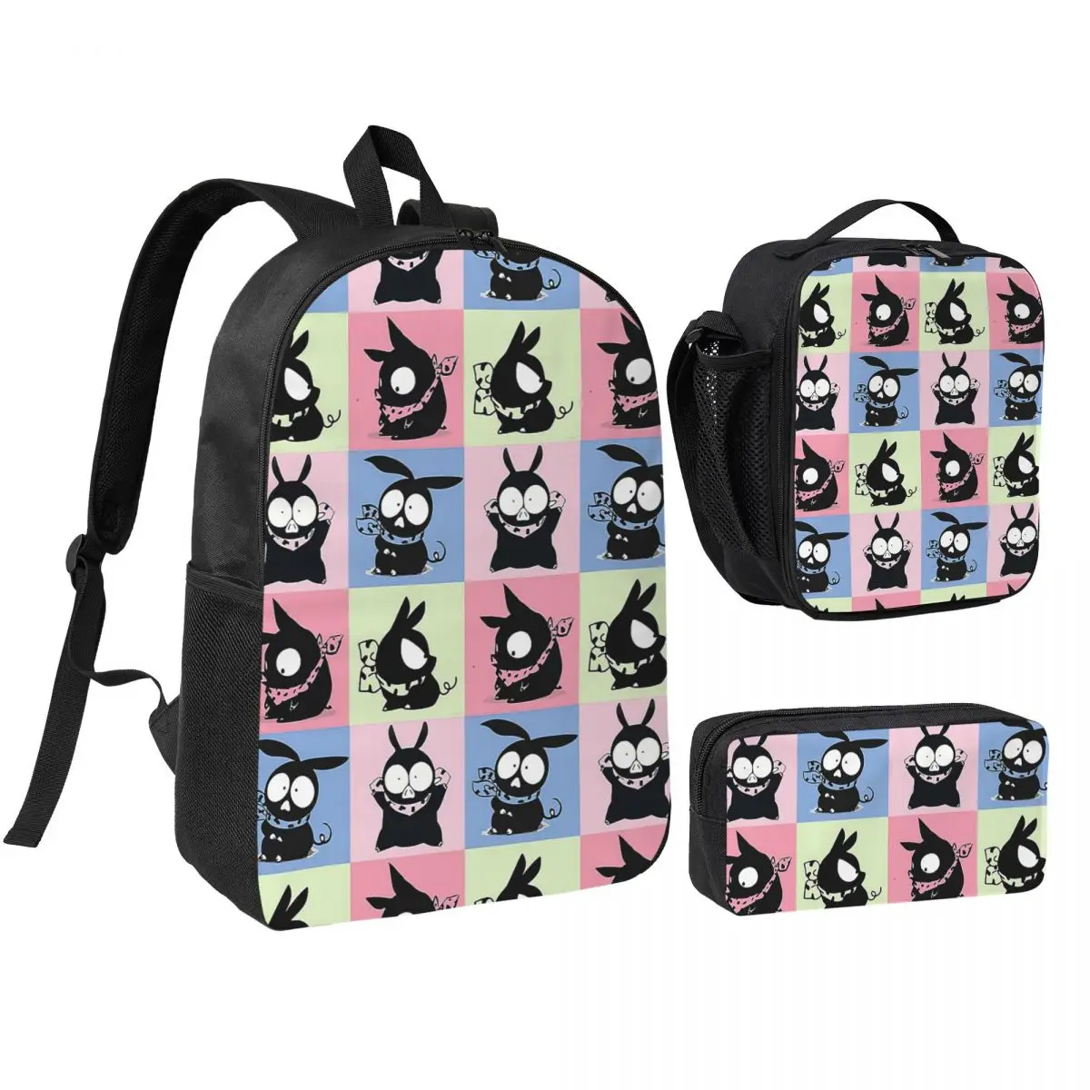 

P Chan Ranma Backpack Student Boys Girls BookBag School Bag Computer Shoulder Bags 3ps Insulated Lunch Bag Pencil Case