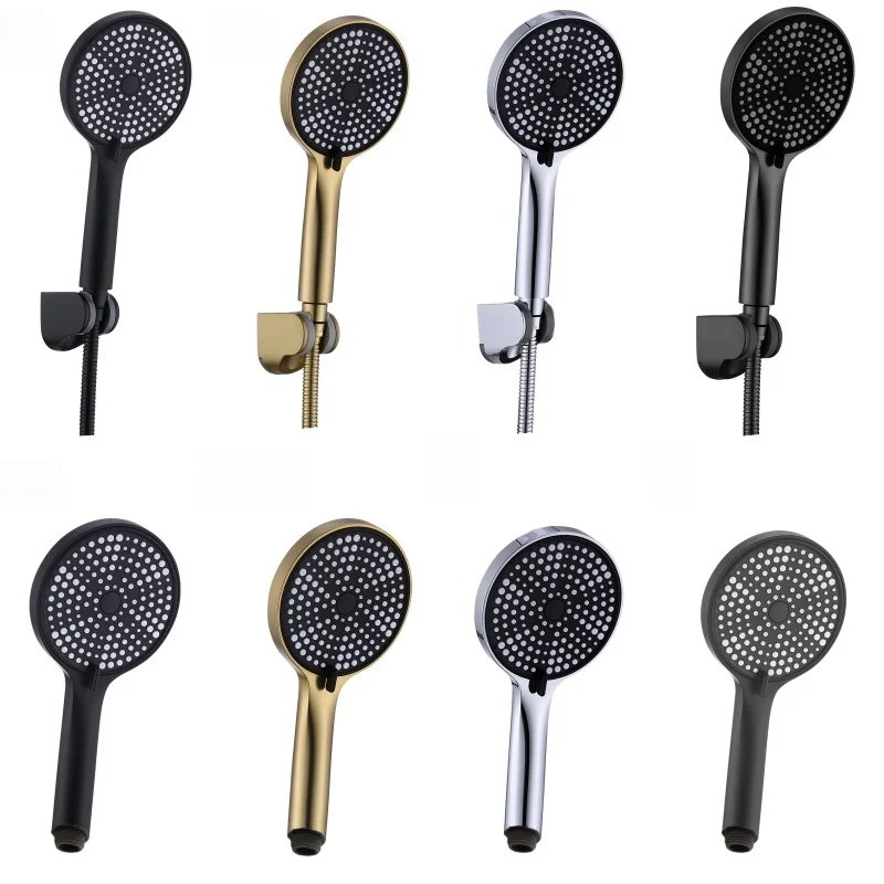 

3pc Luxurious Pressurized Handheld Shower Head - 3 Modes Adjustable Water Output, Thermostatic Control, Polished Finish, Hanging