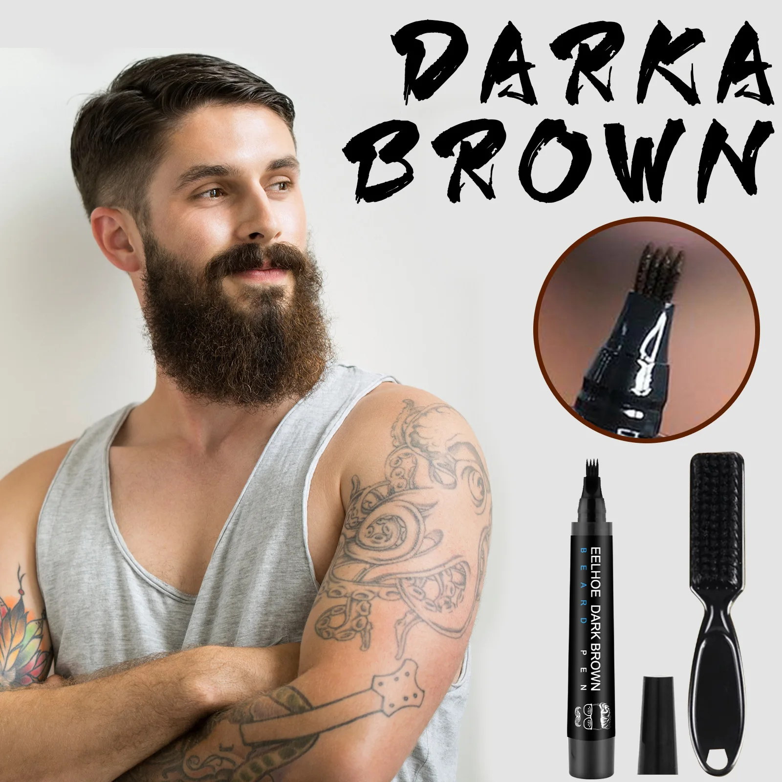 Beard Filling Pen Series With Brush Waterproof Lasting Repair Daily Dyeing Keep Shaping Portable Man Moustache Coloring Pens Set