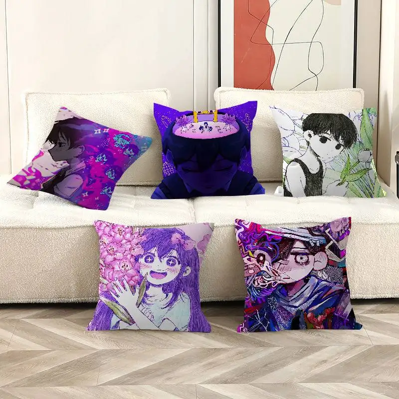 Game Omori Sunny And Mewo Pillow Gift Home Office Decoration Pillow Bedroom Sofa Car Cushion CoverPillow Case