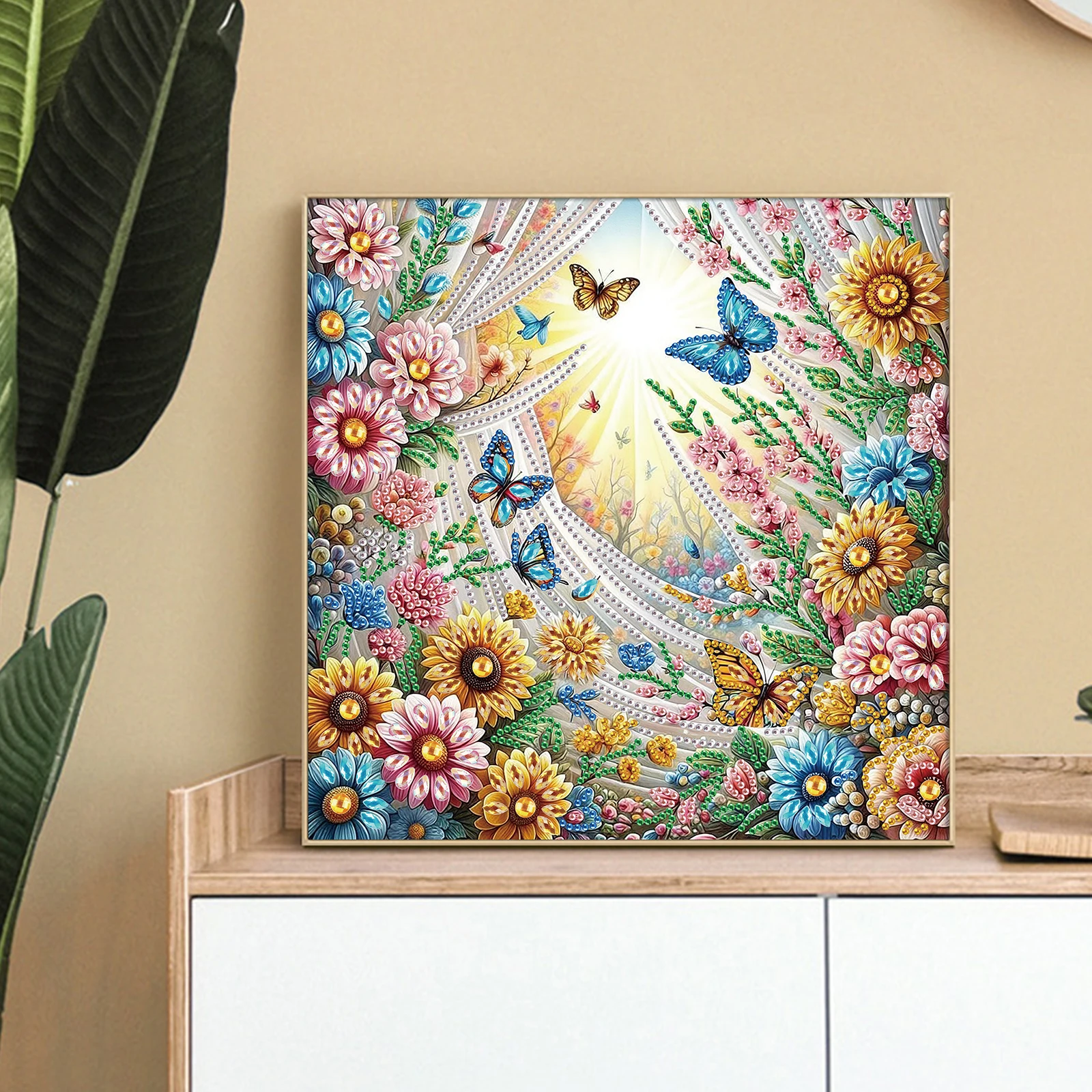 Flowers Special Shape Diamond Art Painting Kit for Adult Beginner,Crystal Diamond Special Shape Kit for Home Wall DecorationGift - view 5