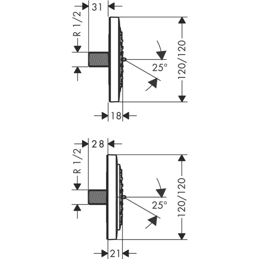 Système de douche Body Jet 100, finition blanc et chrome