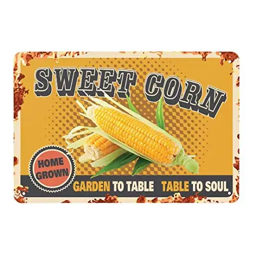 Vintage Tin Sign Sweet Corn Metal Sign Man Cave Signfor Men Home Door Decor Art Kitchen Store Ranch Bar 12X8 Inch