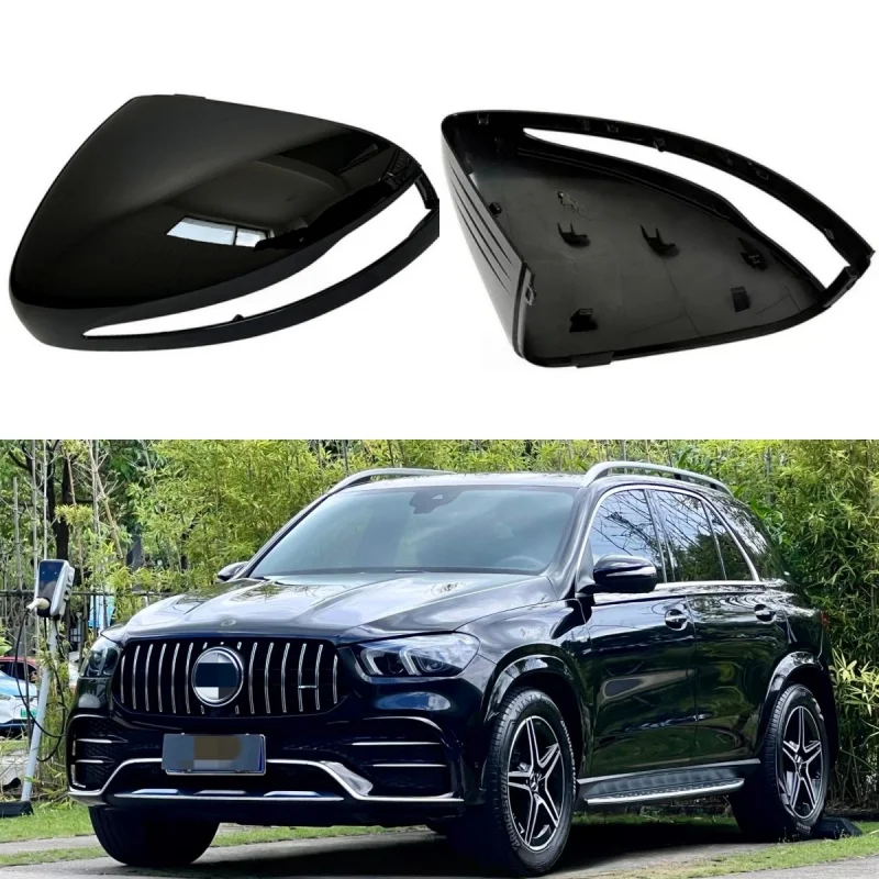For Benz W167 GLE450 X167 GLS450 W464 G500 2019 2020 2021 2022 2023 Right Side Black Painted Rear Mirror Housing Cover Cap
