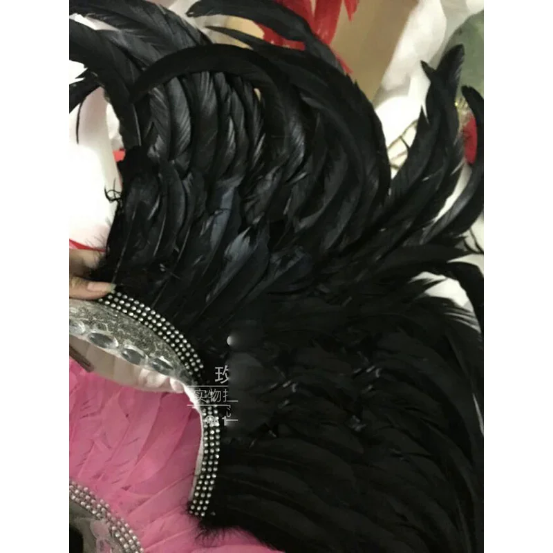 Female singer headdress stage show headwear Indian hat feather headdress hair accessory