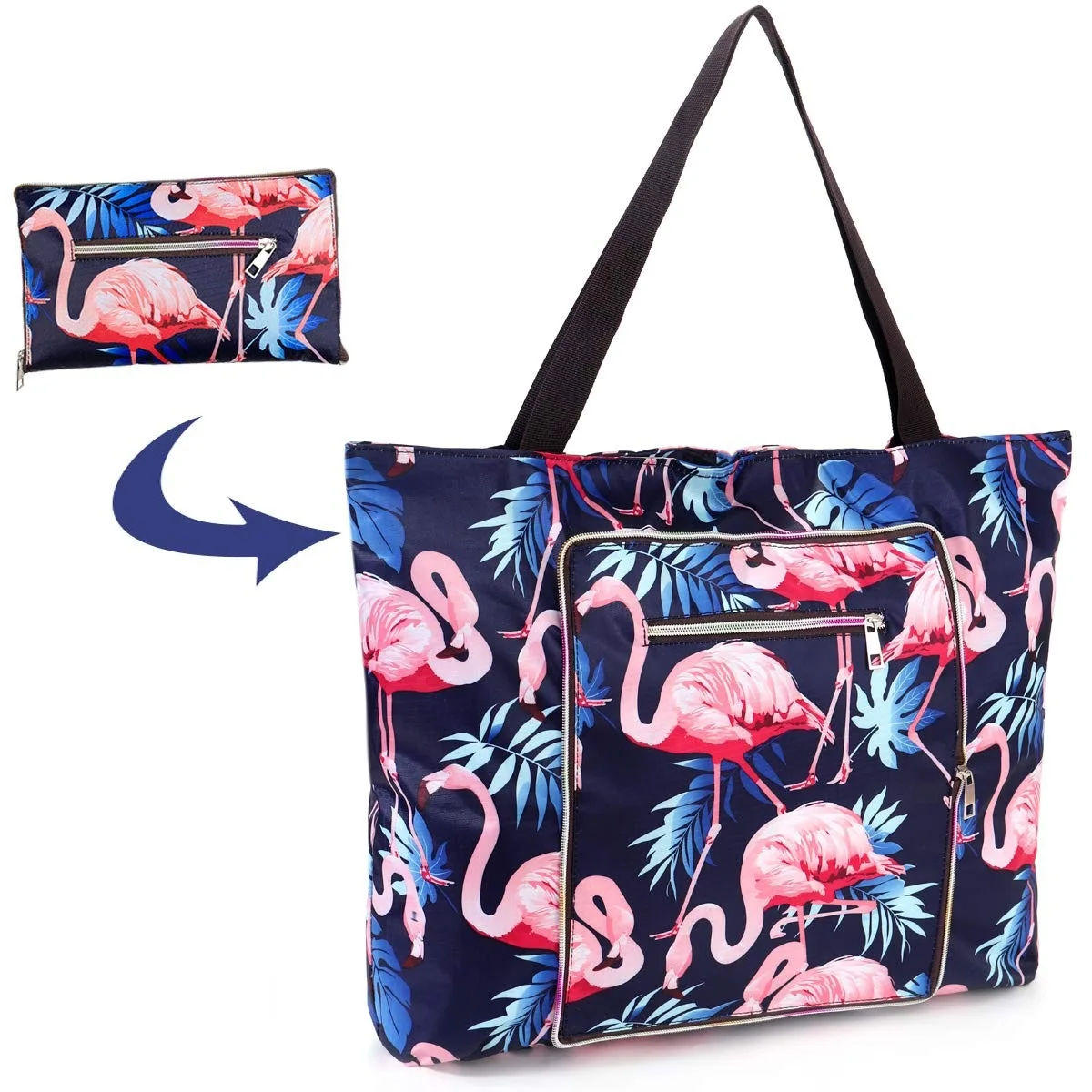 Borsa Tote impermeabile grande pieghevole 2In1 con cerniera per spiaggia, viaggio, palestra e nuoto borsa a tracolla per Shopping moda donna