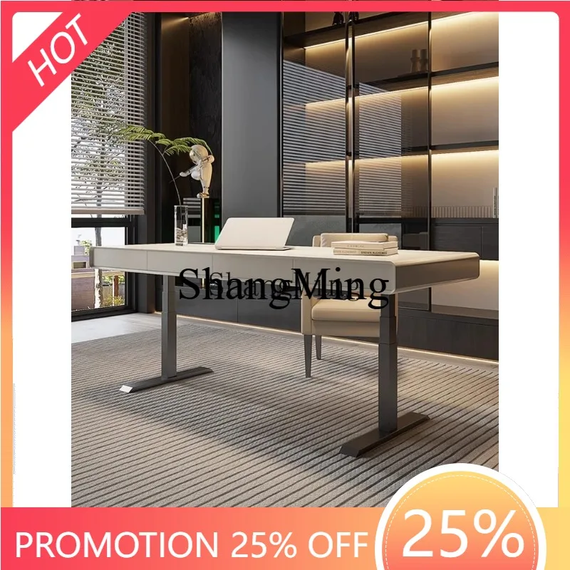 

CL luxury solid wood intelligent electric lifting desk living room home large table