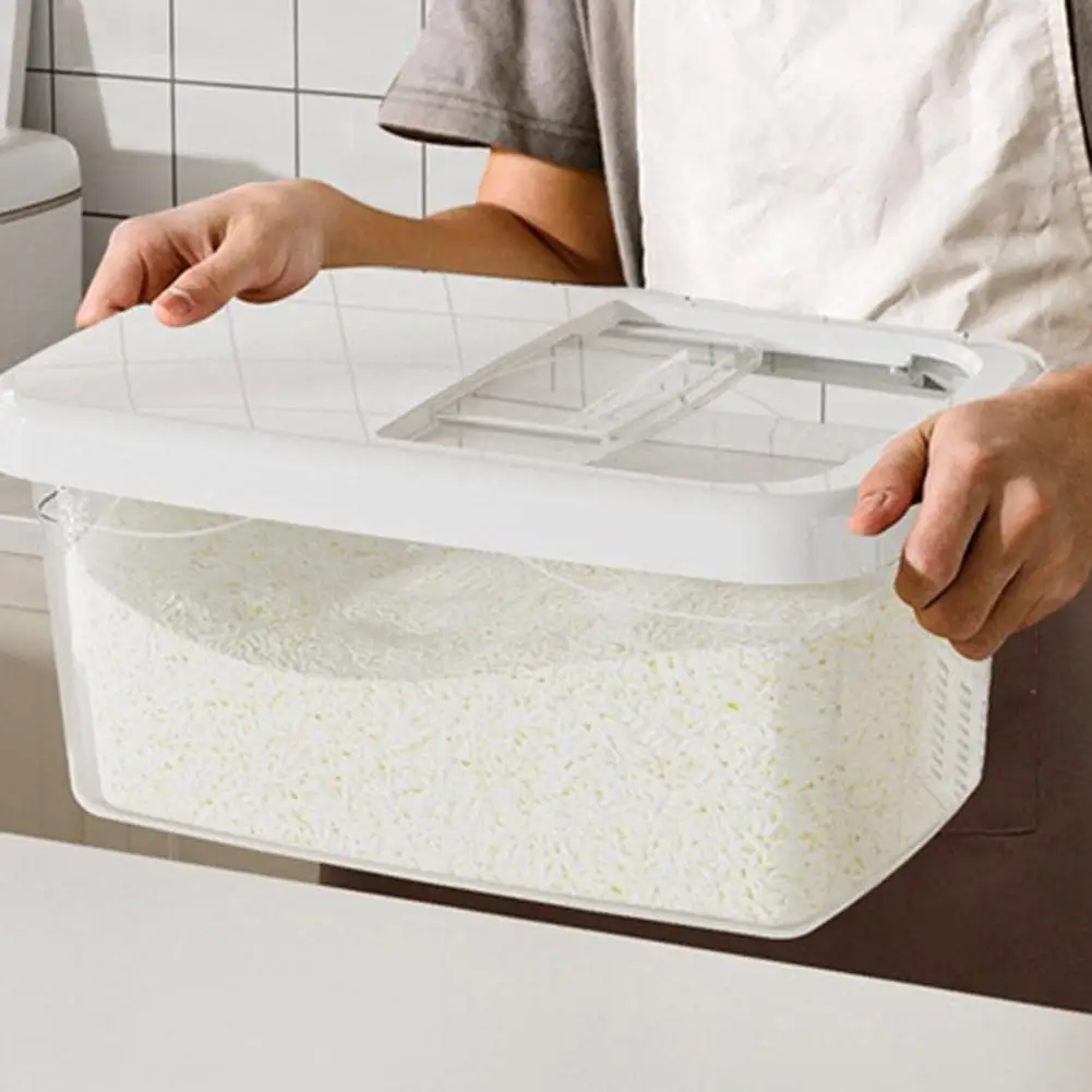 Rice Storage Bin  Durable Transparent Rice Grain Storage Case  Heat-resistant Rice Bucket