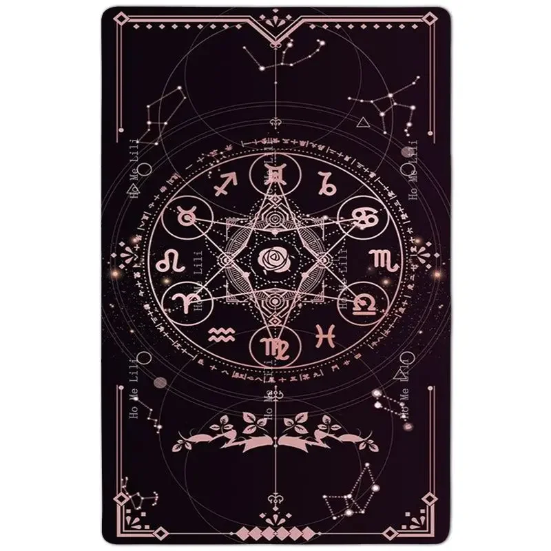 Deep Moon Vector Diagram Of Zodiac Astrology Non Slip Flannel Floor Rugs By Ho Me Lili