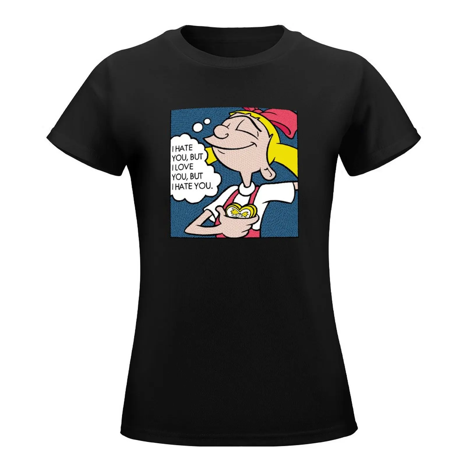 Hey Arnold! Helga Pop Art Love Poster T-Shirt tees customizeds oversized t shirts for Women