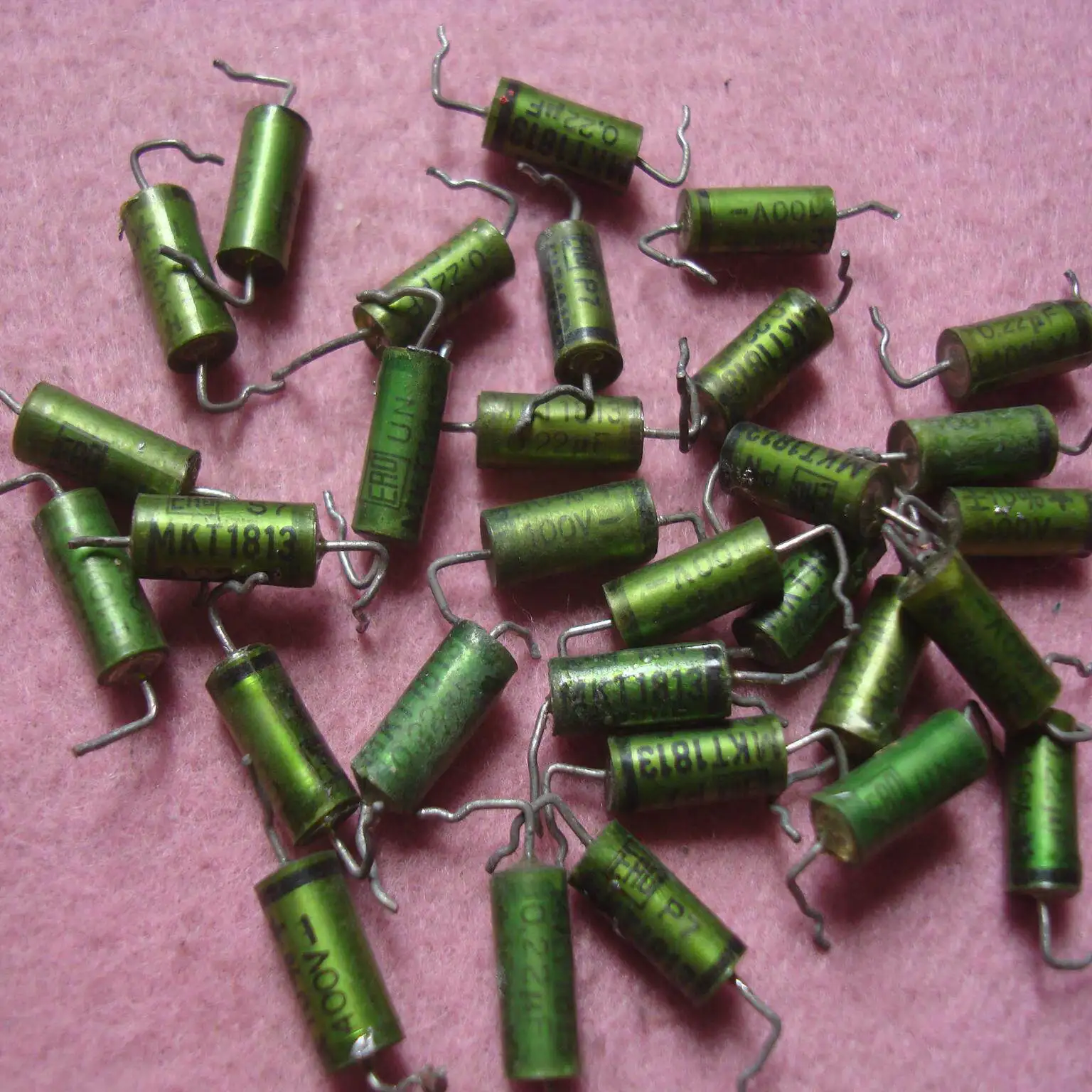 20PCS Second-hand disassembled ERO 100V 0.22UF MKT1813 high-end vintage guitar axial variable capacitor 6*13MM
