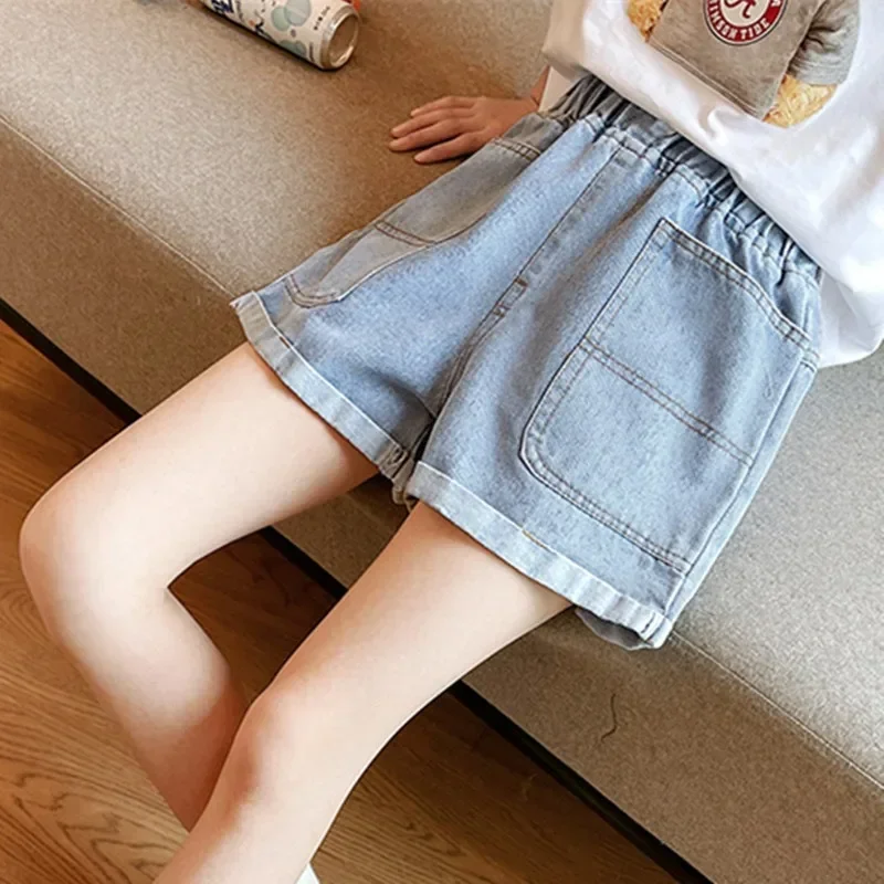 Summer Fashion Kid Girl Denim Shorts Thin Section 3-10Y Girl Embroidery Shorts