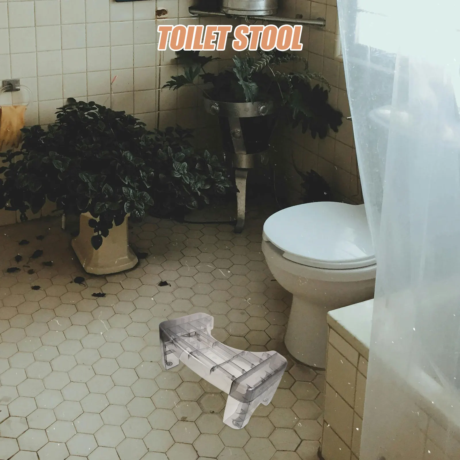 

Clear Plastic Adults Light Gray Lightweight Bathroom Friendly Size Adult Squatting Aid Compatible With All
