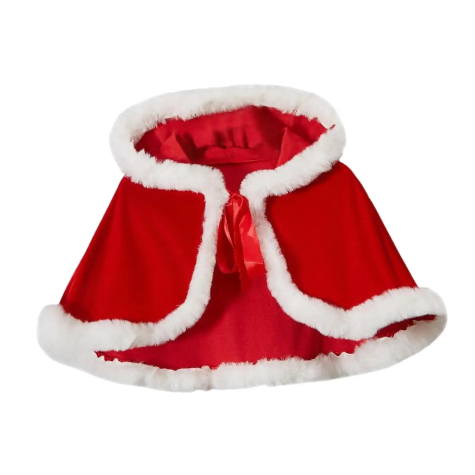 Christmas Hooded Cape Cloak Short Shawl,Xmas Cosplay Poncho Costume Accessory for Carnival Show Performance Pub Masquerade Balls