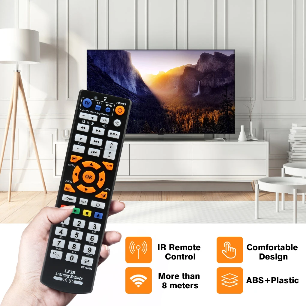 Universal Smart L336 IR Remote Control With Learning Function Copy for TV CBL DVD SAT STB DVB HIFI TV BOX VCR STR-T