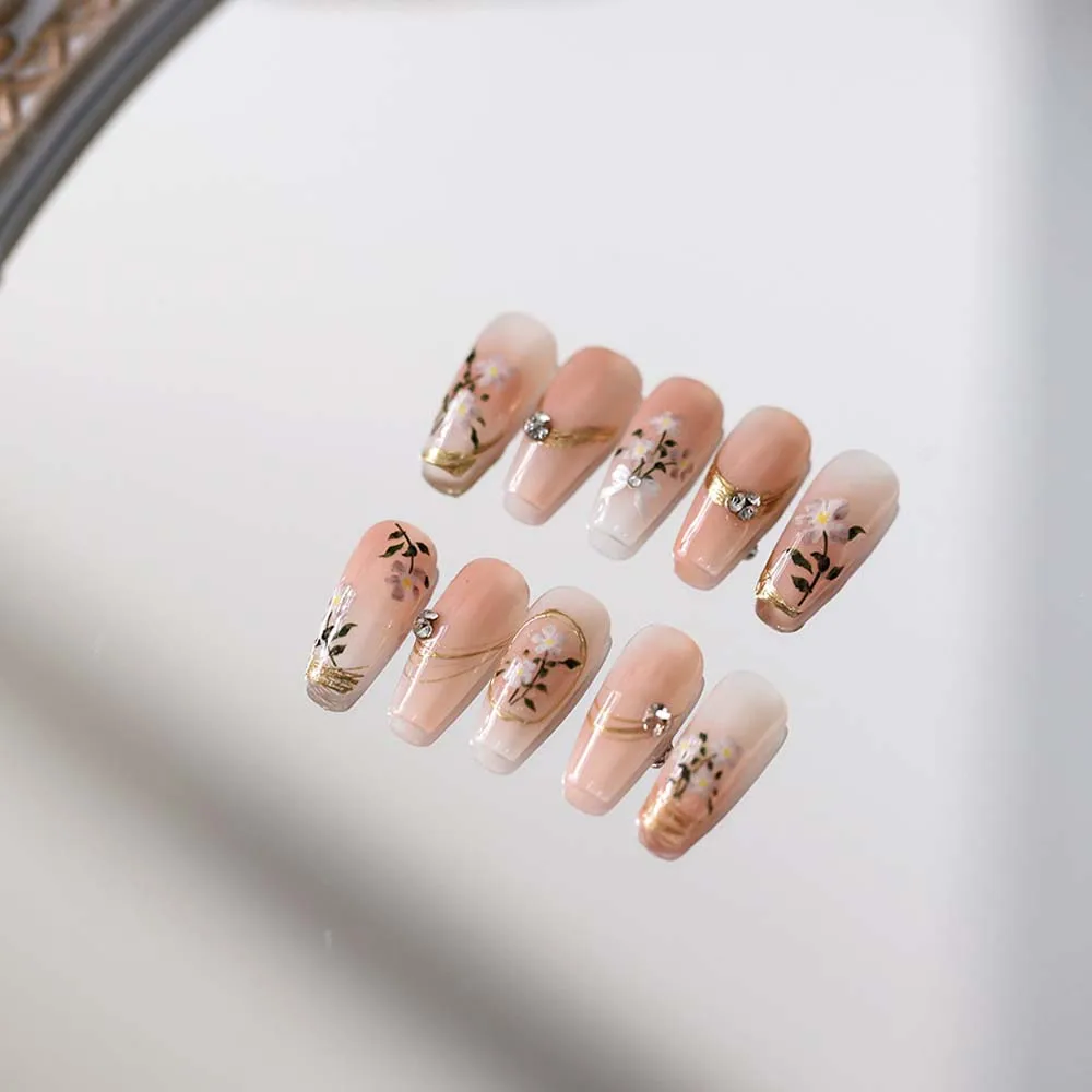 Sakura Jelly Flower Nail Stickers Peach Blossom Tulip Flower Nail Decorations Nail Accessories Pink Bowknot Flower Nail Decals