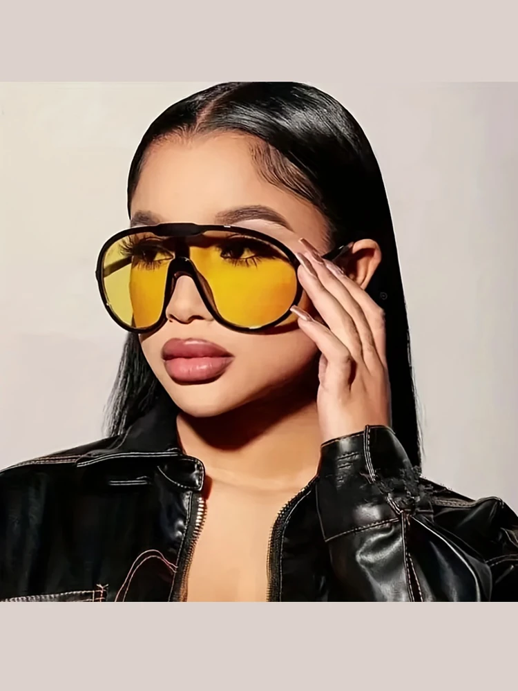 AliExpress Julyrays Hiking Oversized Square Anti Light Glasses Women Punk Fashion Big Frame Vintage Cycling Glasses Men Gradient Shades UV400
