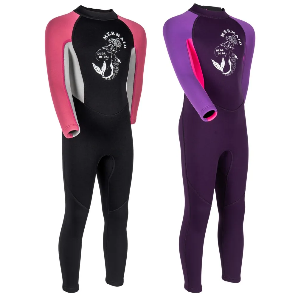 

Kids Neoprene Wetsuit For Girls 2.5mm Toddler Back Zip Wet Suits Keep Warm For Water Sports Surfing Snorkeling Swimming