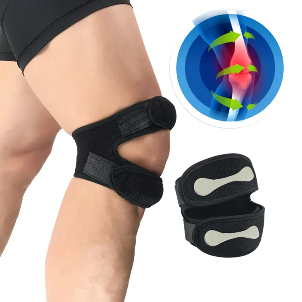 1 Stück Sport-Knieschoner Doppel-Patella-Kniebandage Patellasehnen-Stützbandage Knieschutz Offene Kniebandage Fitness Herren