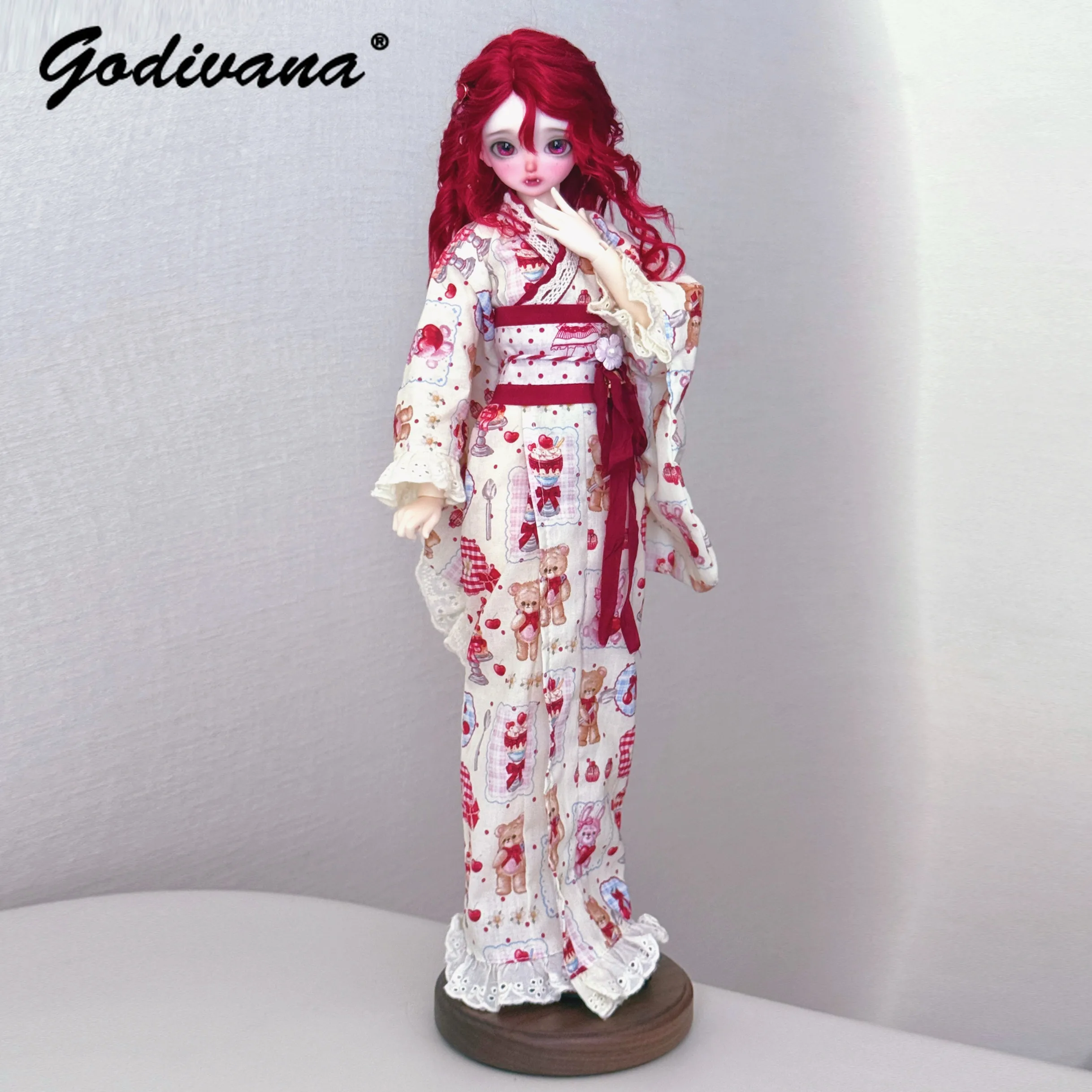 1/4 BJD Doll Yukata Kimono Set - Lace Ribbon Trim 评论和价格
