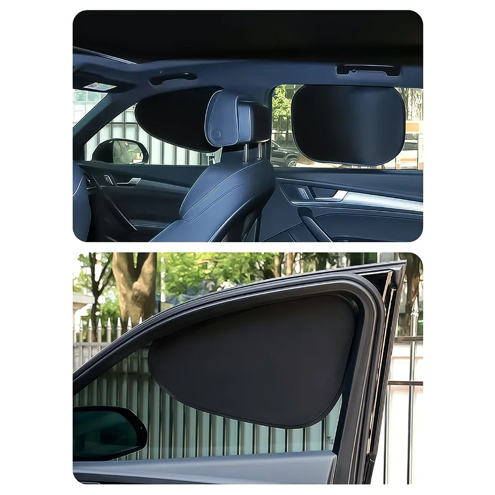 Foldable Sun Shade Electrostatic Curtains Family Travel Black Compact Car Sun Shade Lightweight And Compact Blocks 98 UV Rays