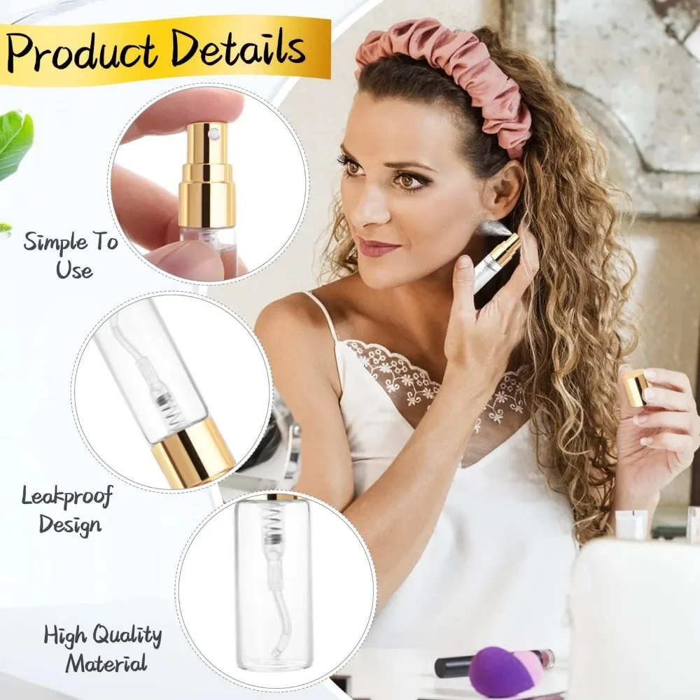 20 Stück 2ML/3ML/5ML/10ML Nachfüllbare Tragbare Glas-Parfümflaschen Leere Kosmetikflaschen Proben-Teströhrchen Reise-Kosmetikwerkzeug – Detail 3