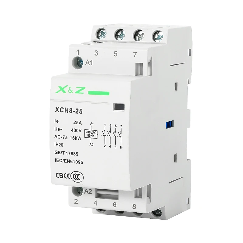 1PCS 4P Din Rail Modular Household Ac Contactor 16A/20A/25A 220V/230V 50/60HZ 3NO 1NC 4NO 4NC 2NO 2NC