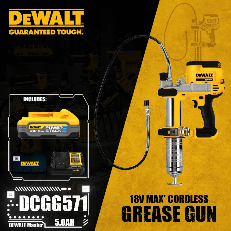 DEWALT DCGG571 Kit Cordless Grease Gun 18V Lithium Power Tools With Battery Charger