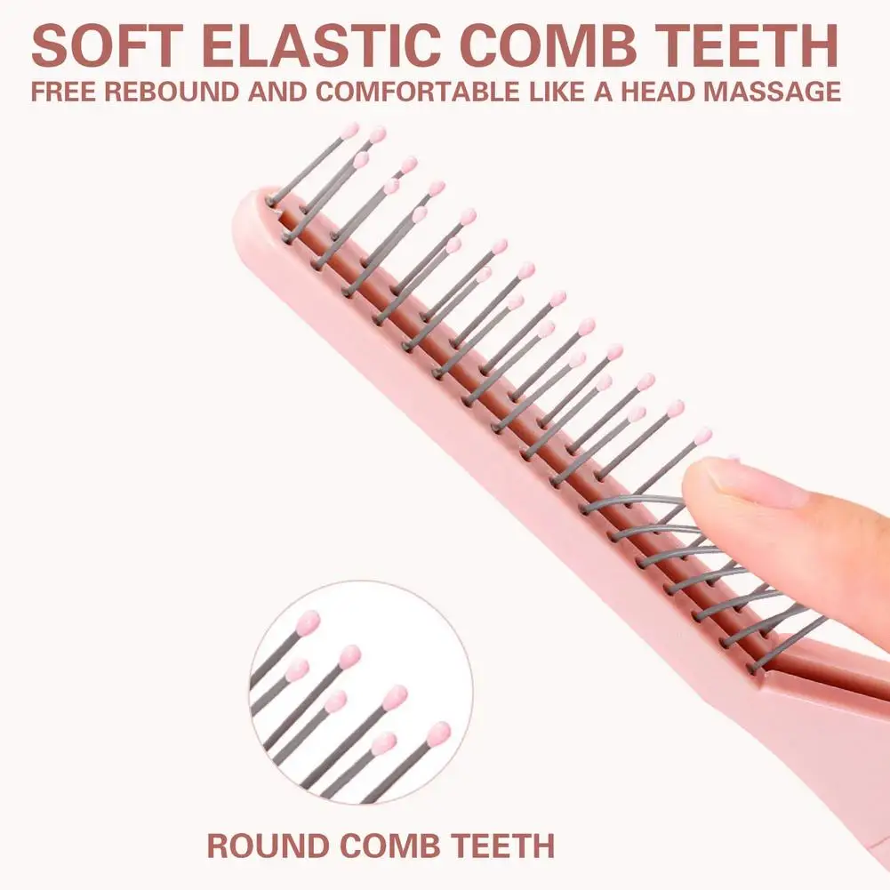 مشط شعر قابل للطي 2 في 1 أداة تصفيف الشعر مضادة للكهرباء الساكنة مع وظيفة تدليك الرأس للسفر والمحفظة #4