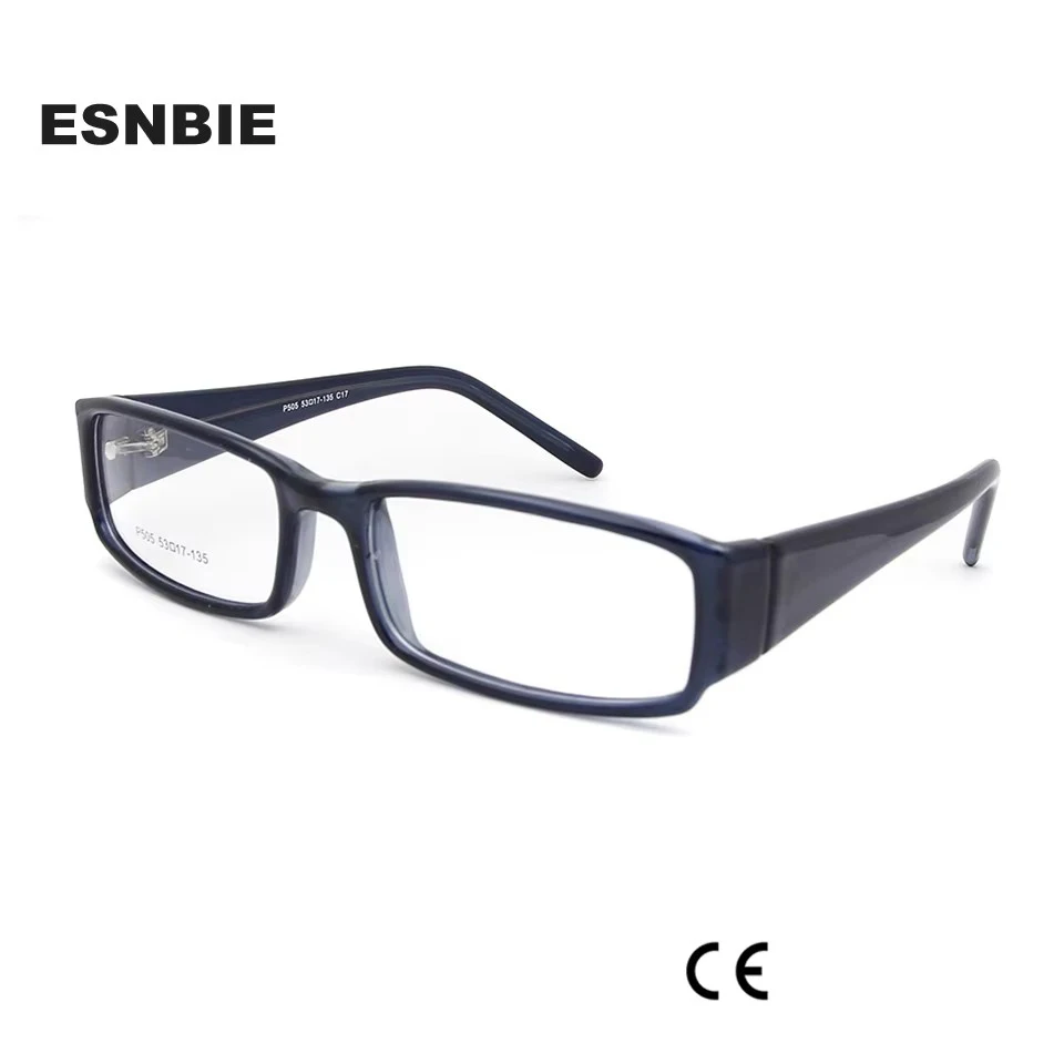 ESNBIE Acetate Optical Glasses Frame for Women Full Rim Womens Eye Frames Men Rectangle Eyeglasses Demo Lens