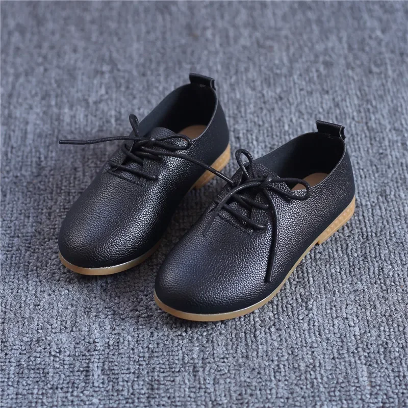 Soft Sole Kid Leather Shoe 2023 Autumn New Versatile Girl Single Shoe Lace Up Loafers Shoe Princess Shoe Mary Jane Shoe Kid Shoe