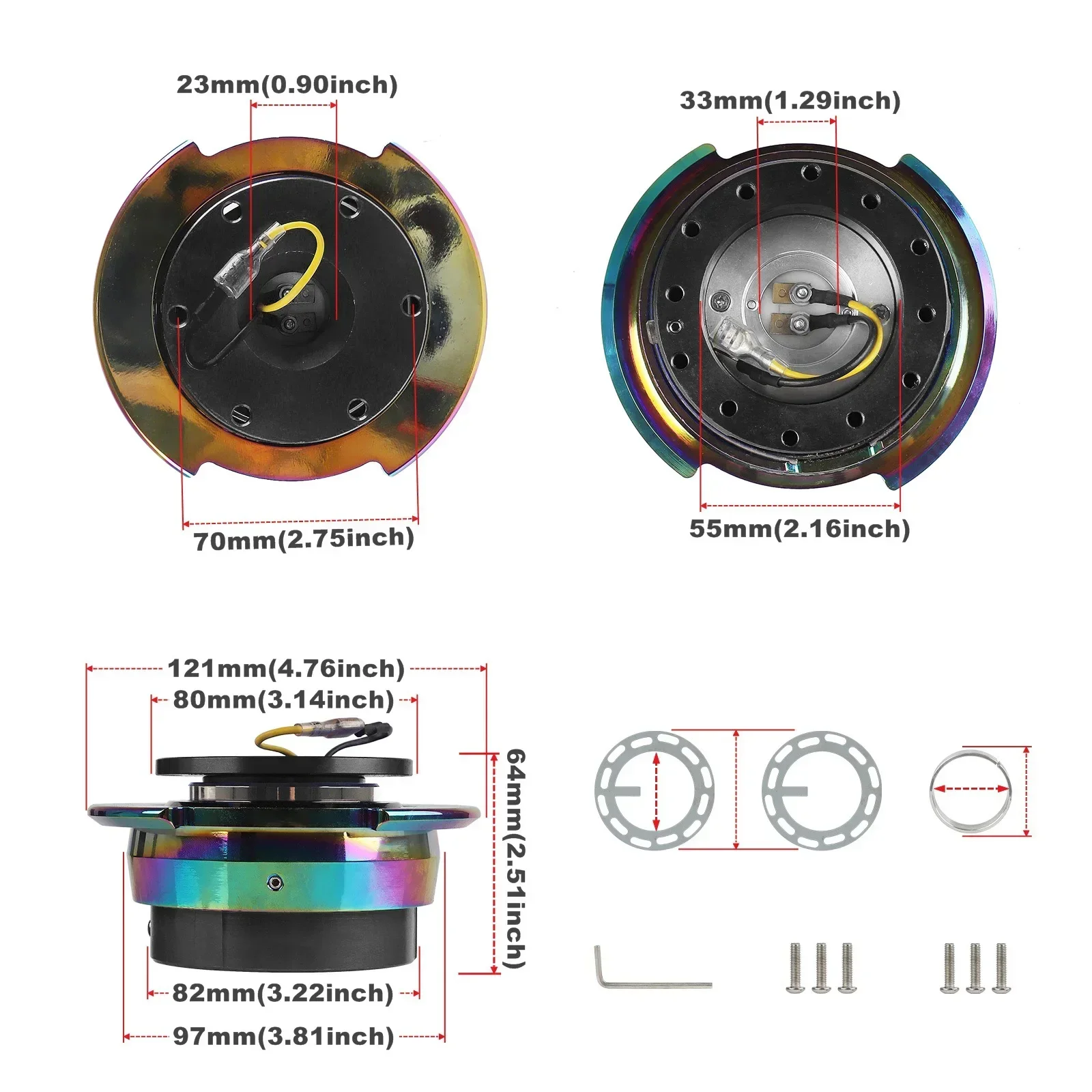 

Boss Kit Racing Steering Wheel Hub Adapter Boss Kit Brand New Universal Car Aluminum Quick Release Hub Adapter 70mm