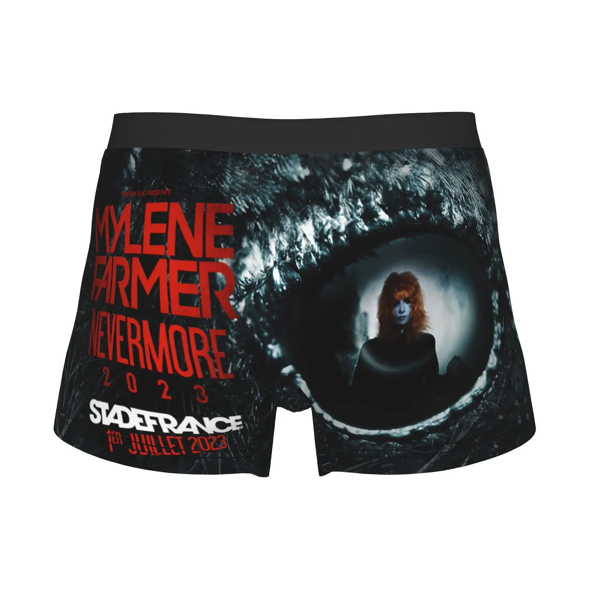 Mylene Farmer Underwear Male Printed French Singer Boxer Briefs Shorts Panties Soft Underpants