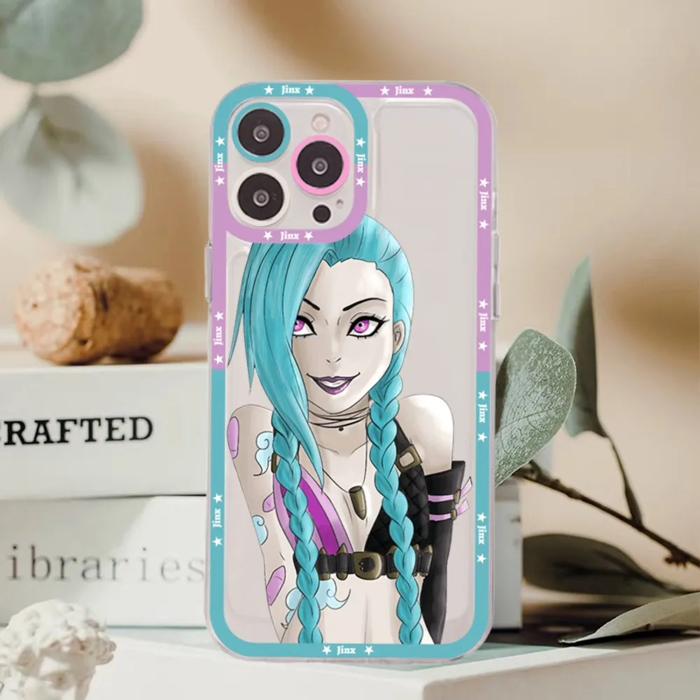 League of Legends Jinx Phone Case For iPhone 15 11 12 13 14 Mini Pro Max XR X XS TPU Clear Case